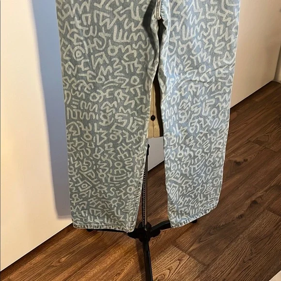 Cotton On Blue Patterned Flare Jeans - Picture 4 of 5